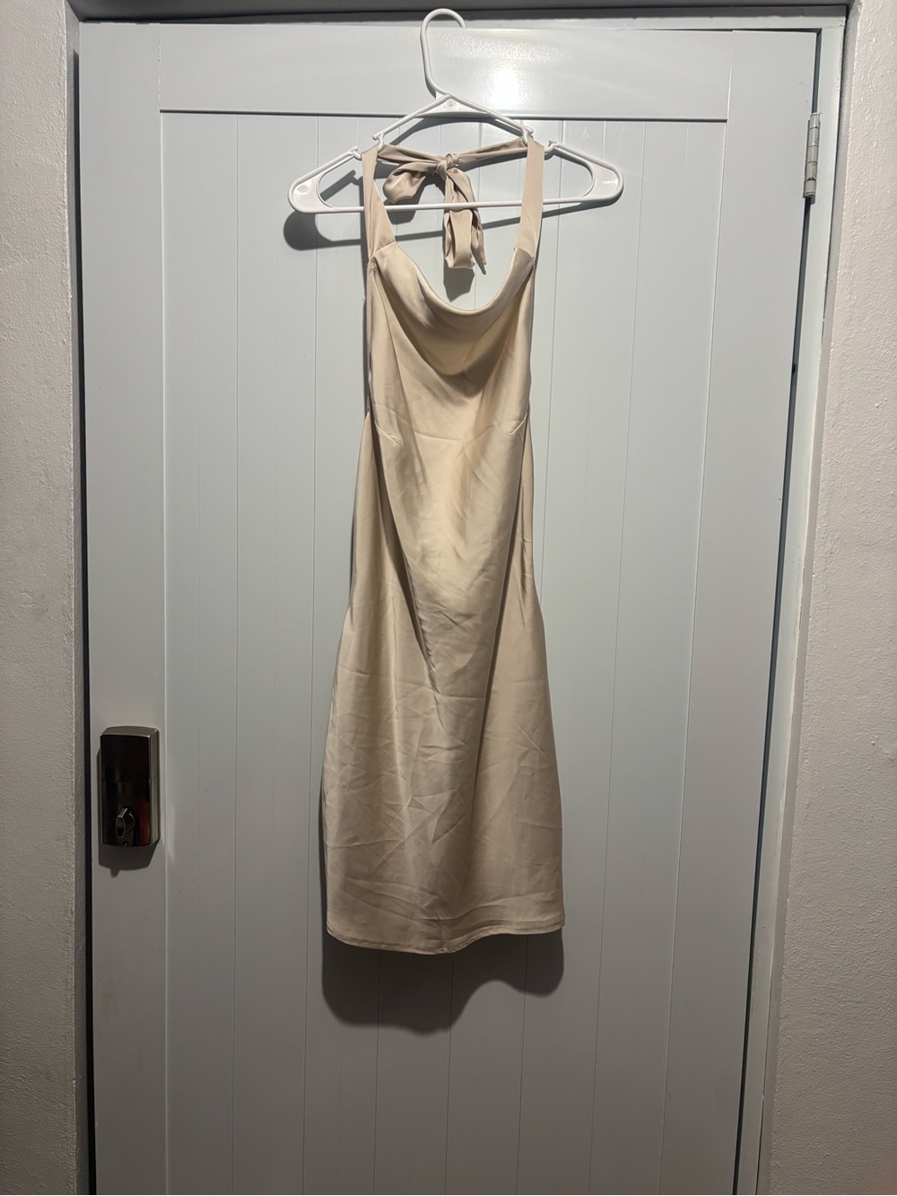 Divided Cream Halter Midi Dress